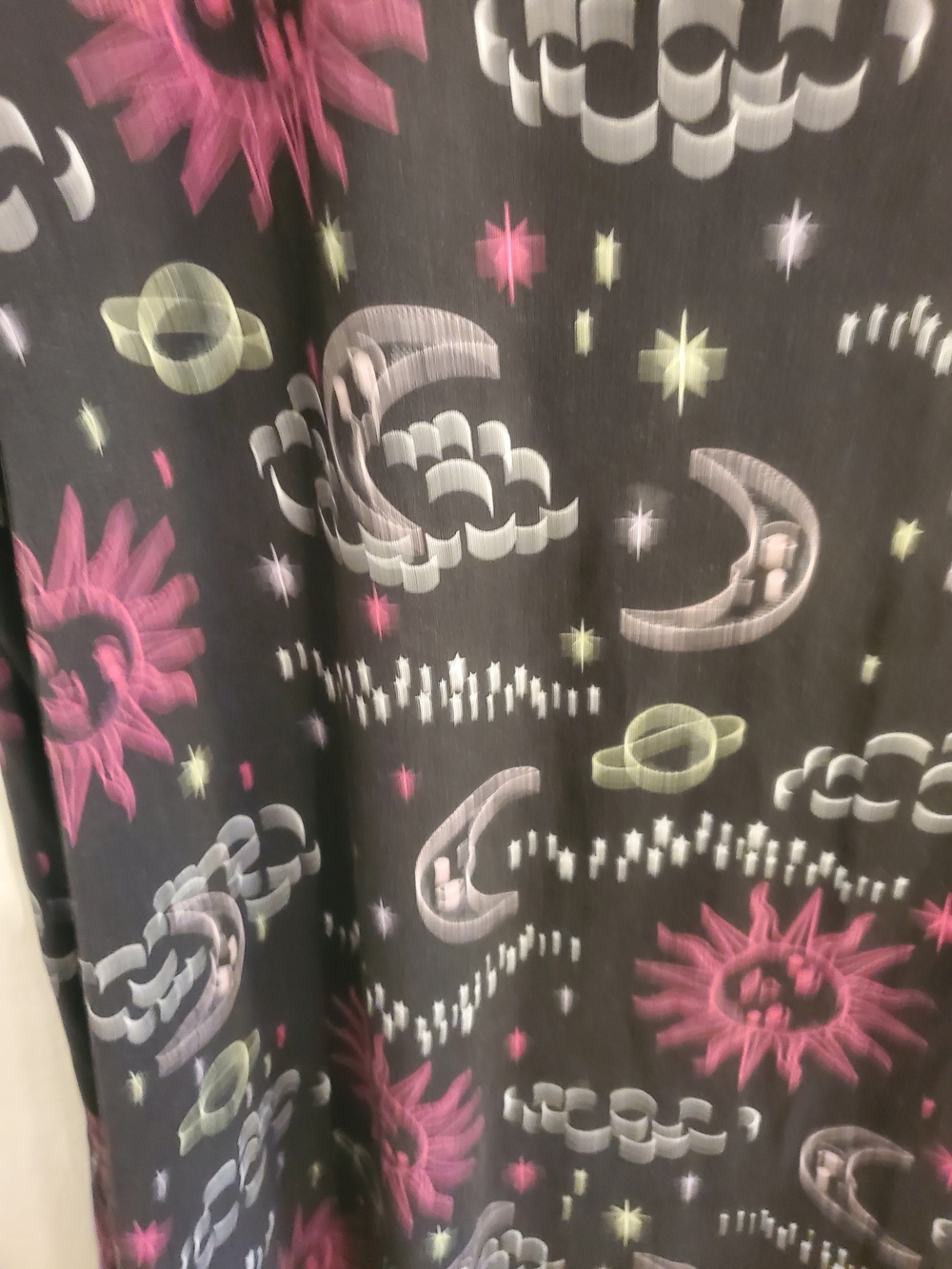 Joyspun Women's Black Nightshirt with Pink Sun & Celestial Print - Picture 7 of 13